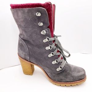 {UGG} Fabrice Charcoal Suede Combat  Boots